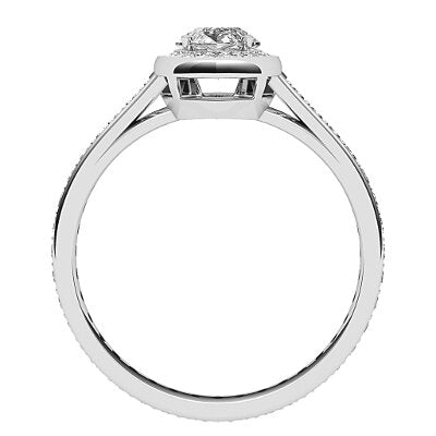 Trionfo Marquise Solitaire halo Full diamond band 4 Prongs