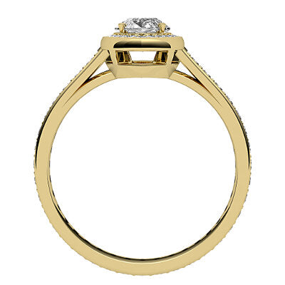 Trionfo Marquise Solitaire halo Full diamond band 4 Prongs