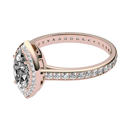 Trionfo Marquise Solitaire halo Full diamond band 4 Prongs