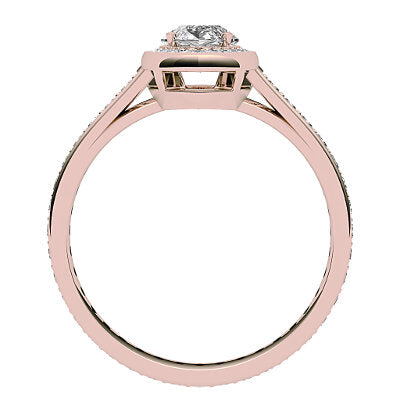 Trionfo Marquise Solitaire halo Full diamond band 4 Prongs