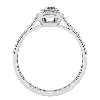 Vittoria Marquise Solitaire halo Full diamond band 4 Prongs