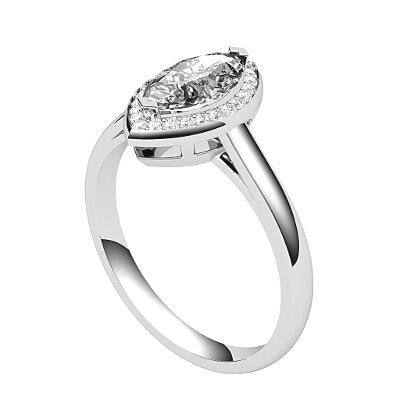 Trionfo Marquise Solitaire halo Classic band 2 Prongs
