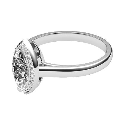 Trionfo Marquise Solitaire halo Classic band 2 Prongs