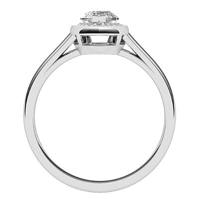 Trionfo Marquise Solitaire halo Classic band 2 Prongs