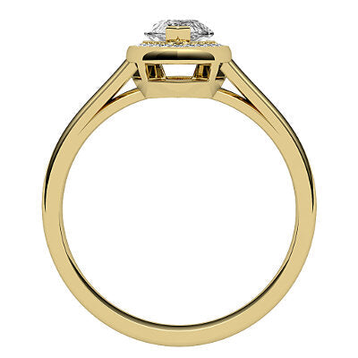 Trionfo Marquise Solitaire halo Classic band 2 Prongs