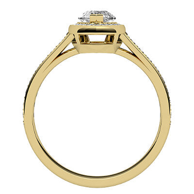 Trionfo Marquise Solitaire halo Half diamond band 2 Prongs