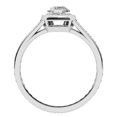 Trionfo Marquise Solitaire halo Full diamond band 2 Prongs
