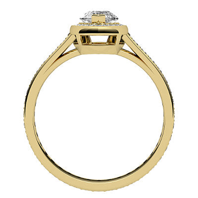 Trionfo Marquise Solitaire halo Full diamond band 2 Prongs