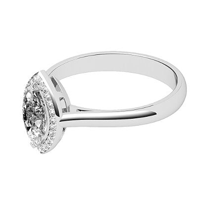 Vittoria Marquise Solitaire halo Classic band 2 Prongs