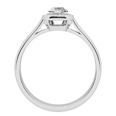 Vittoria Marquise Solitaire halo Classic band 2 Prongs