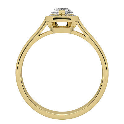 Vittoria Marquise Solitaire halo Classic band 2 Prongs