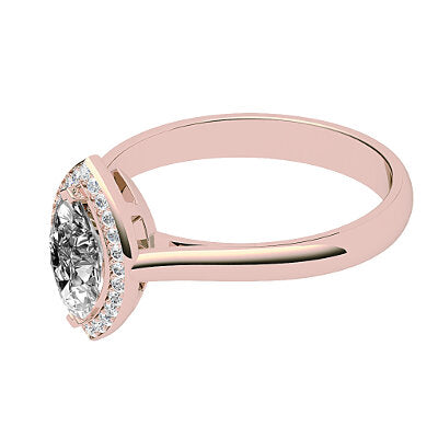 Vittoria Marquise Solitaire halo Classic band 2 Prongs