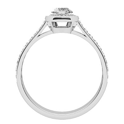 Vittoria Marquise Solitaire halo Half diamond band 2 Prongs