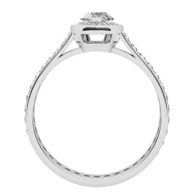 Vittoria Marquise Solitaire halo Full diamond band 2 Prongs