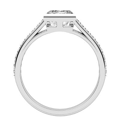 Trionfo Princess Solitaire Half diamond band
