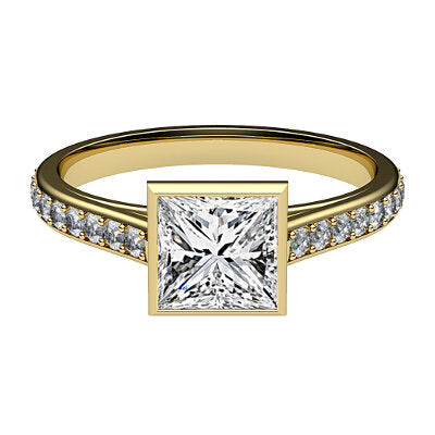 Trionfo Princess Solitaire Half diamond band