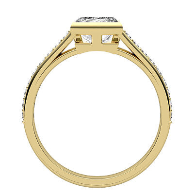 Trionfo Princess Solitaire Half diamond band