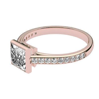 Trionfo Princess Solitaire Half diamond band