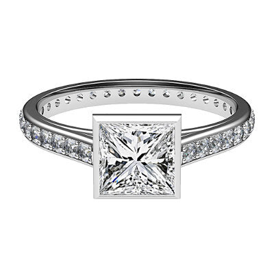 Trionfo Princess Solitaire Full diamond band