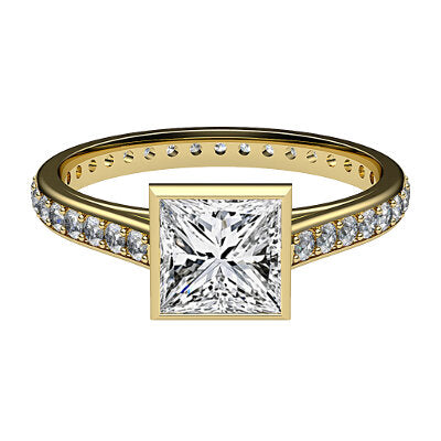 Trionfo Princess Solitaire Full diamond band