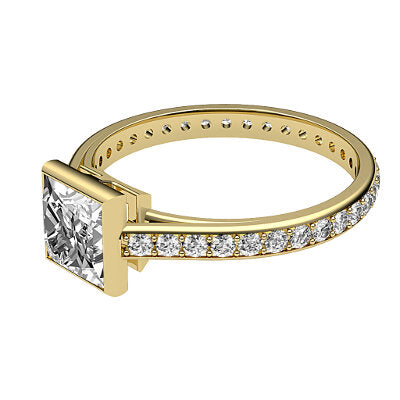 Trionfo Princess Solitaire Full diamond band