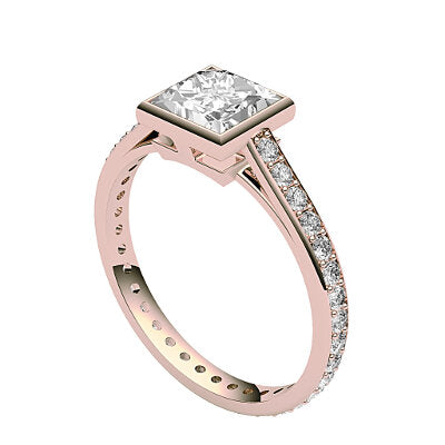 Trionfo Princess Solitaire Full diamond band