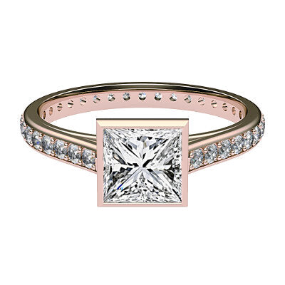 Trionfo Princess Solitaire Full diamond band
