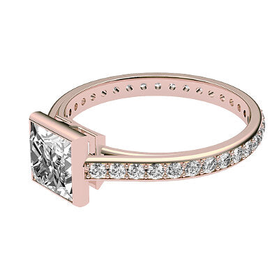 Trionfo Princess Solitaire Full diamond band