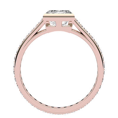 Trionfo Princess Solitaire Full diamond band