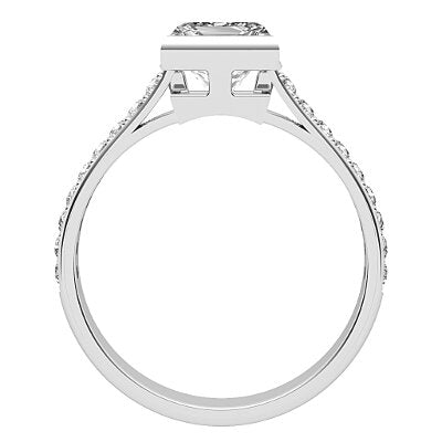 Vittoria Princess Solitaire Half diamond band
