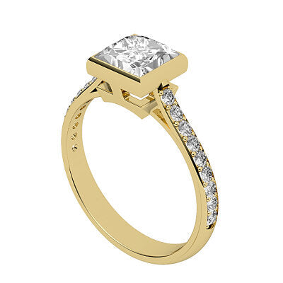 Vittoria Princess Solitaire Half diamond band