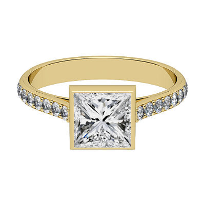 Vittoria Princess Solitaire Half diamond band