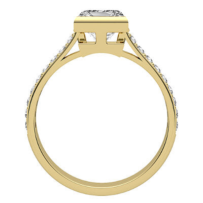 Vittoria Princess Solitaire Half diamond band