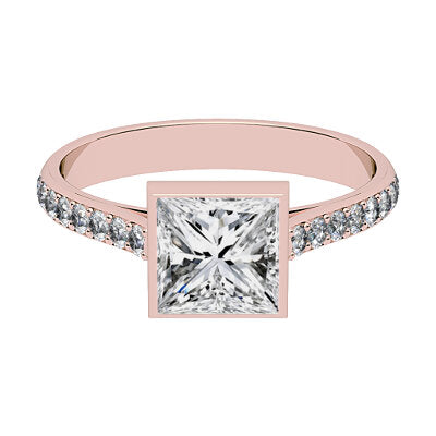 Vittoria Princess Solitaire Half diamond band