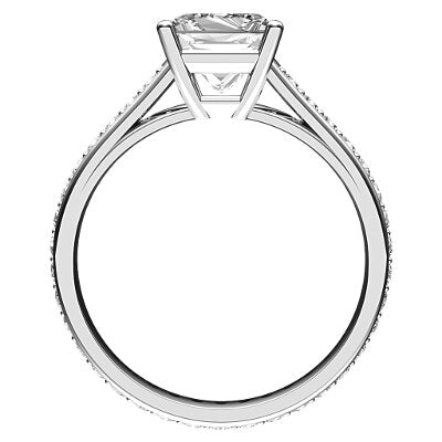 Trionfo Princess Solitaire Full diamond band 4 Prongs