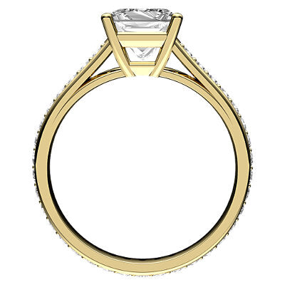 Trionfo Princess Solitaire Full diamond band 4 Prongs