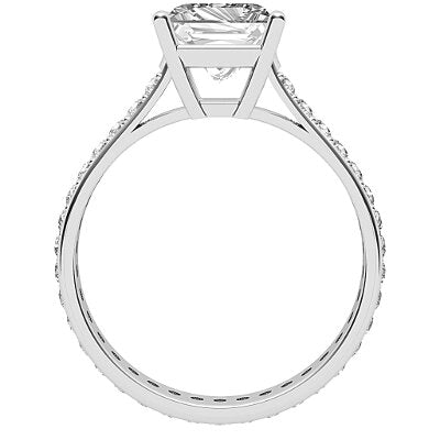 Vittoria Princess Solitaire Full diamond band 4 Prongs