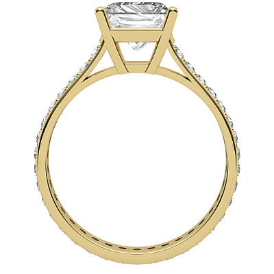 Vittoria Princess Solitaire Full diamond band 4 Prongs