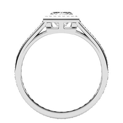 Trionfo Princess Solitaire halo Full diamond band