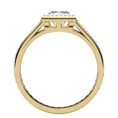 Trionfo Princess Solitaire halo Full diamond band