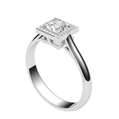 Vittoria Princess Solitaire halo Classic band
