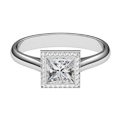 Vittoria Princess Solitaire halo Classic band