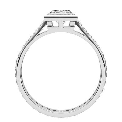 Vittoria Princess Solitaire halo Full diamond band