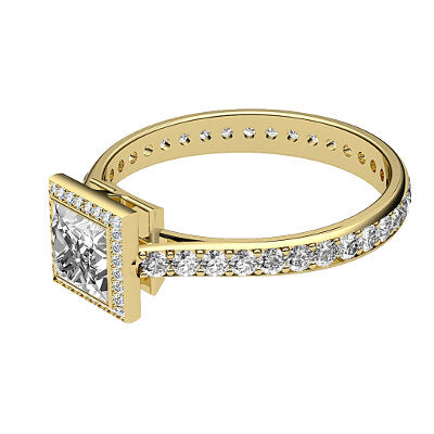 Vittoria Princess Solitaire halo Full diamond band