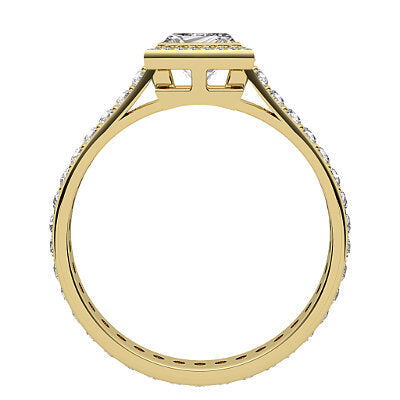 Vittoria Princess Solitaire halo Full diamond band
