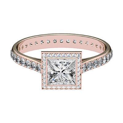 Vittoria Princess Solitaire halo Full diamond band