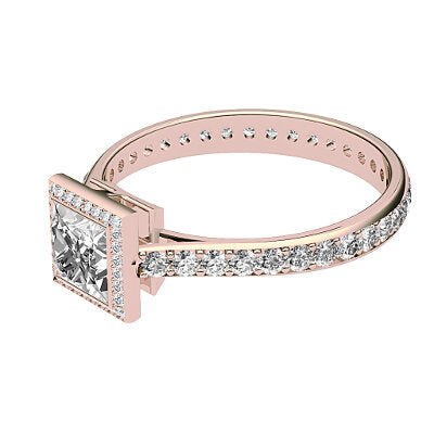 Vittoria Princess Solitaire halo Full diamond band