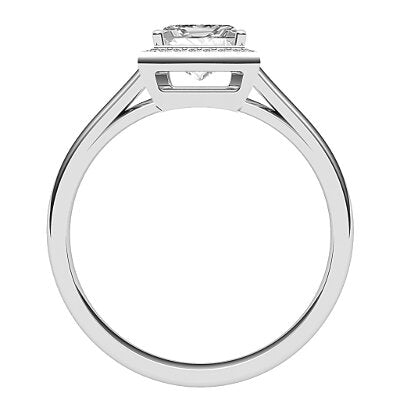 Trionfo Princess Solitaire halo Classic band 4 Prongs