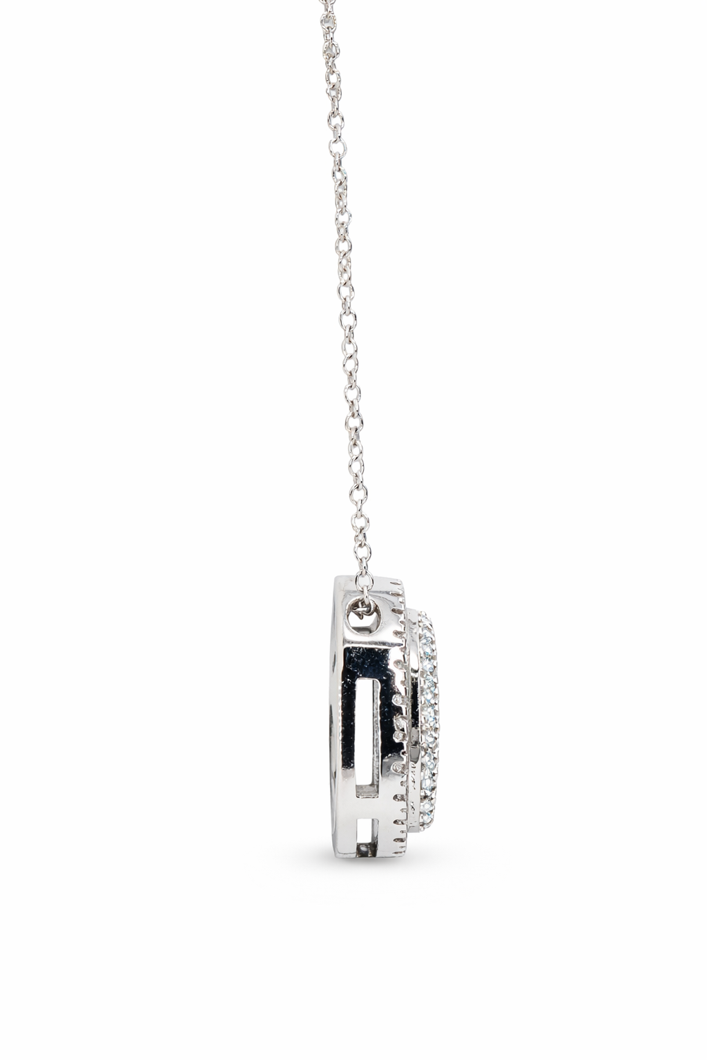 round pave halo pendant view 3