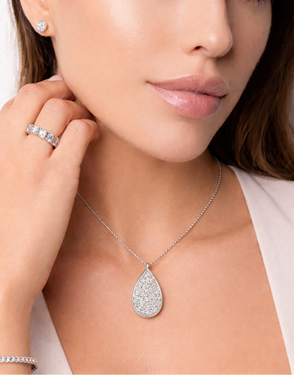 Classic Pavè Pear  Pendant
